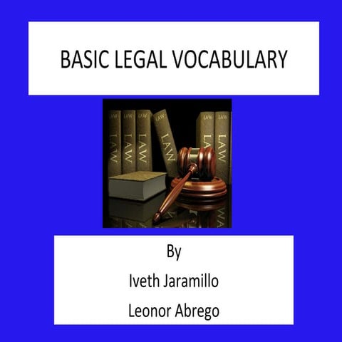 Basic legal vocabulary