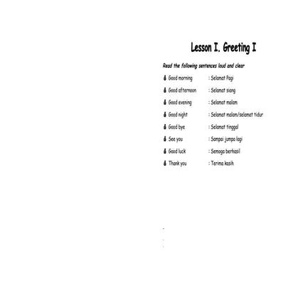 Basic Level 1 Conversation Untuk Anak Sd Doc