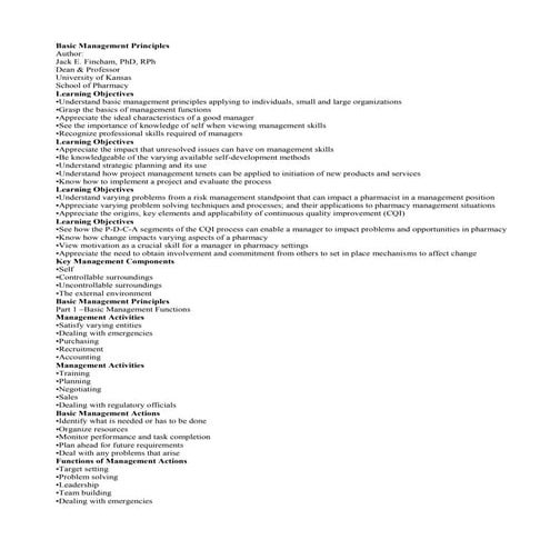 Basic management principles