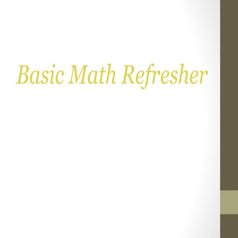 Basicmathrefresher