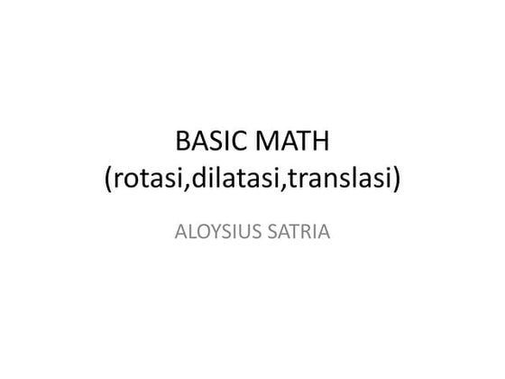 Tranformasi geometri (materi translasi) kelas 9 | PPTX