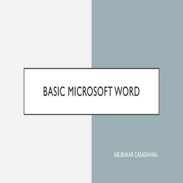 Basic computer fundamentals_Microsoft Word | PPTX