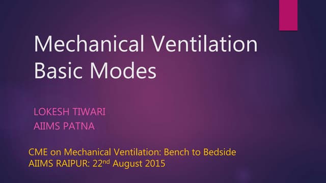 Basic modes of mechanical ventilation