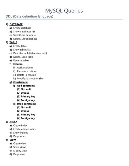 Basic MySQL queries