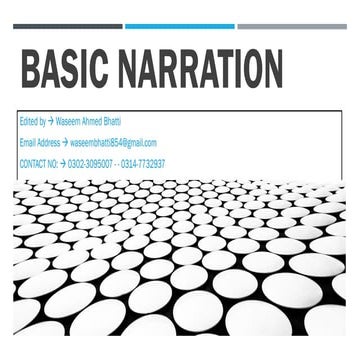 Basic Narration - (Direct and In-direct speech)
