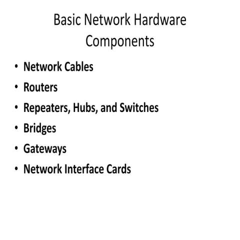 Basic Network Hardware.pptx | Free Download