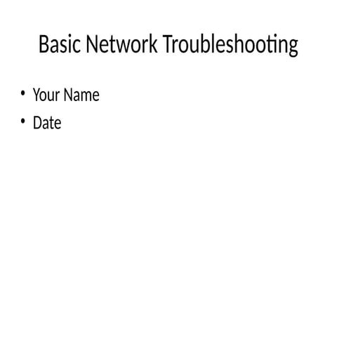 Network Troubleshooting | PPTX