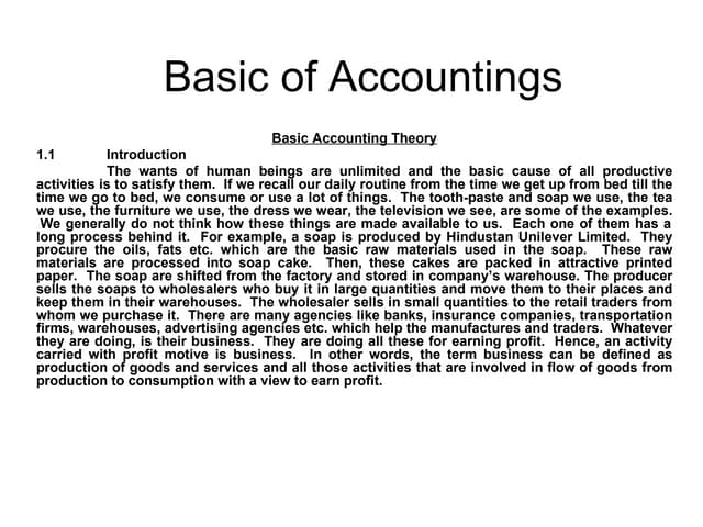 Basic of accountings