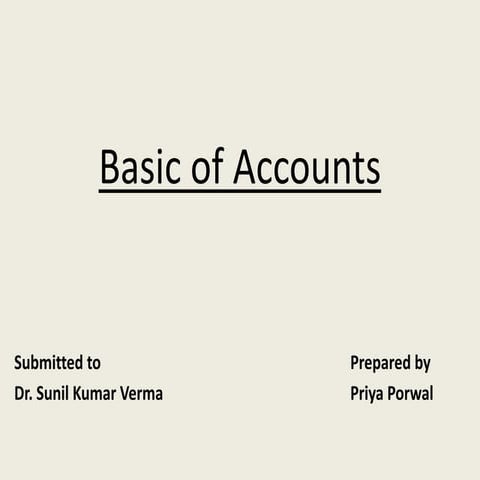 Basic of Accounts