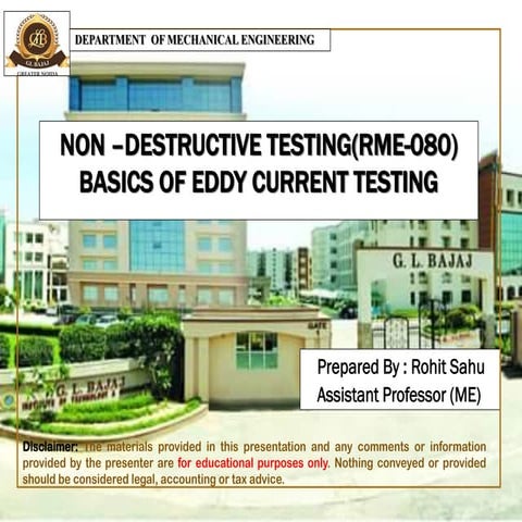 Basic of eddy current testing part 1by rohit sahu