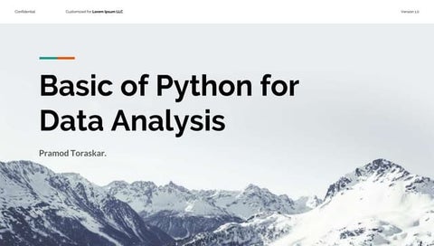 Data Visualization(s) Using Python | PPT