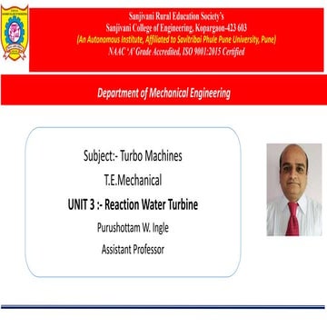 Basic of reaction turbine slideshare