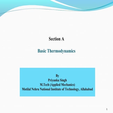 Basic of thermodynamics  section a