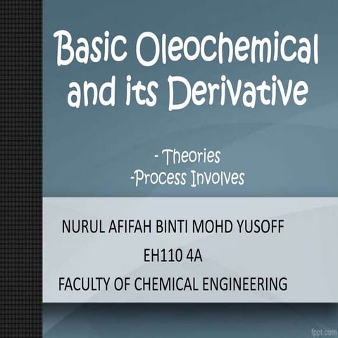 Basic oleochemical and its derivative
