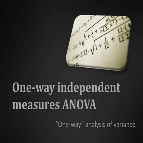 Basic One-Way ANOVA