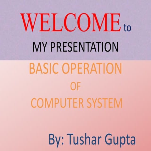 Basic operation of computer | PPT