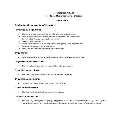 Basic organizational design assignment