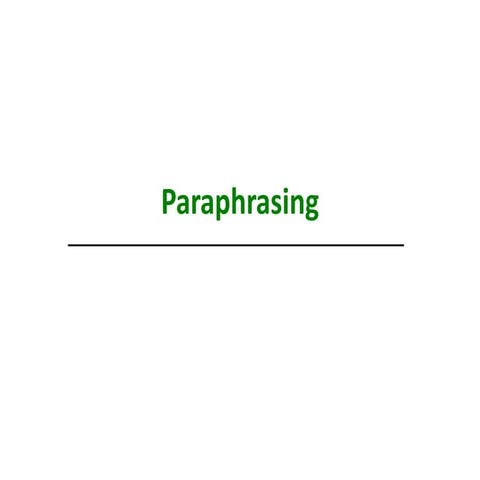 Paraphrase English 9
