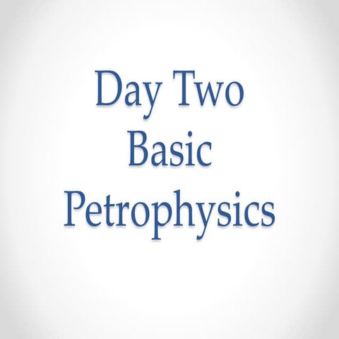 Basic Petrophysics