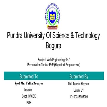 Basic php presentation | PPT