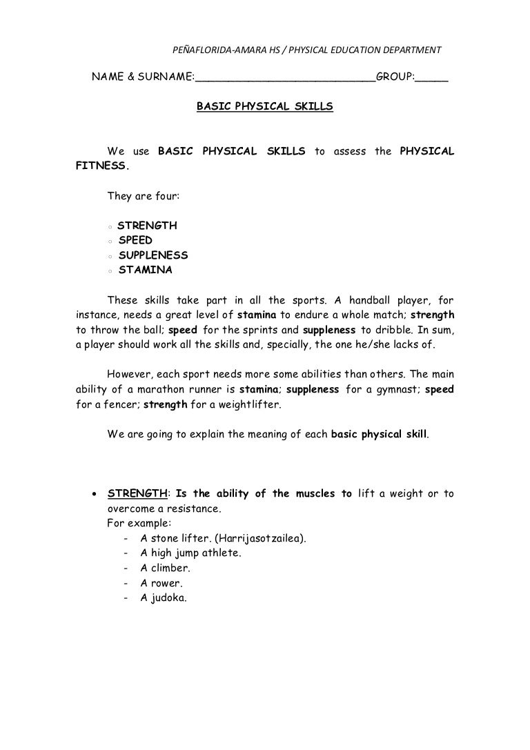 Basic physical skills