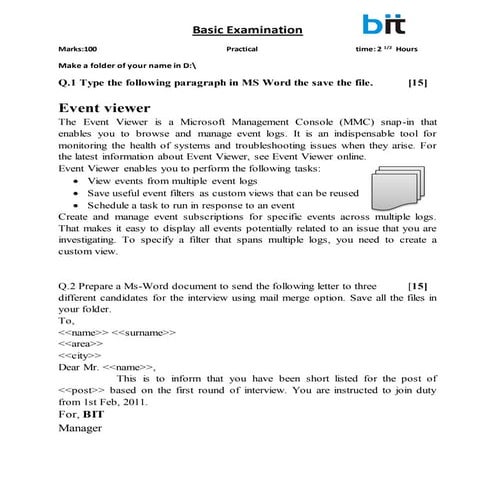 Basic practical exam | DOCX