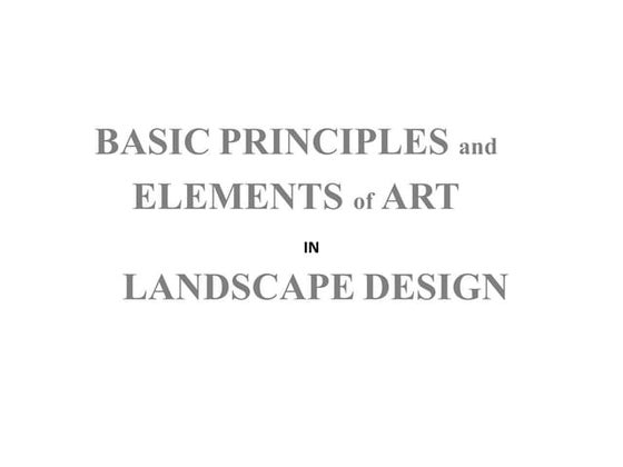 Vendrame Basic Principles Of Landscape Design Pdf
