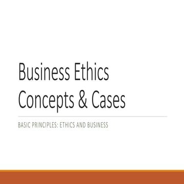 Basic principles ethics and business