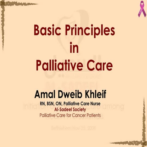 Basic Principles In Palliative Care For Ca Pt