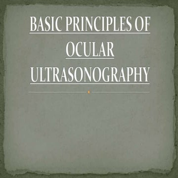 Basic principles of ocular ultrasonography