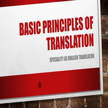 Basic principles of translation