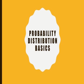 Basic Probability Distribution 