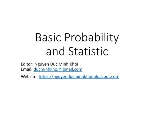 Basic probability & statistics