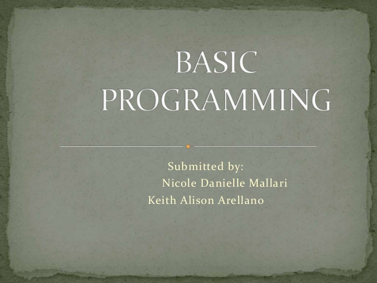 Basic programming