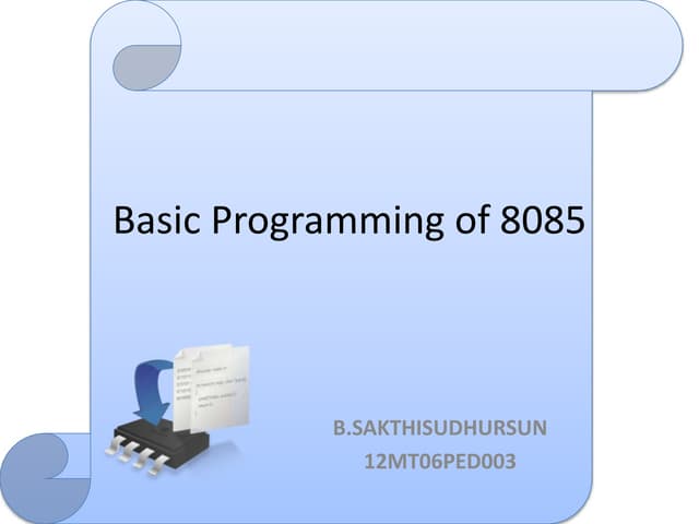 Basic programming of 8085 
