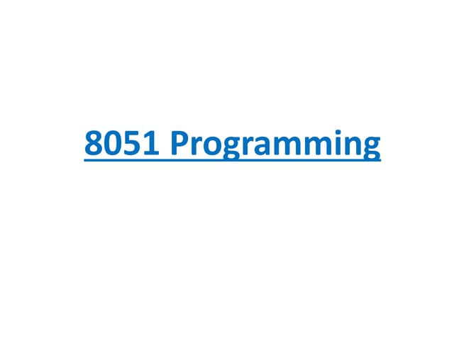 8051 basic programming