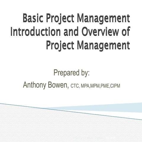 Project Management - Basic Concepts | PPT