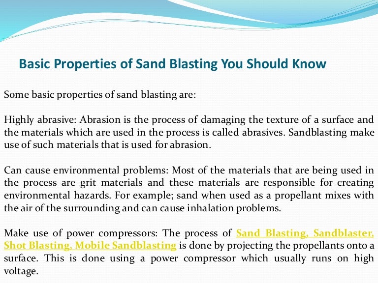 Basic properties of sand blasting you should know