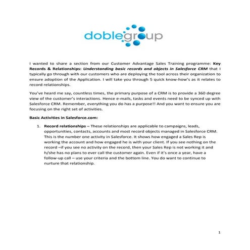 Salesforce training guide | DOCX
