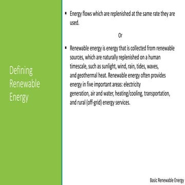 basic renewable energy for Engineering Students