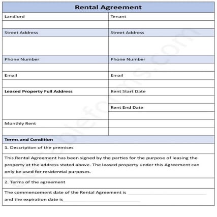 Basic Rental Agreement Fillable PDF Form | PDF