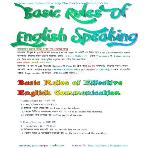 Basic rules of english speaking