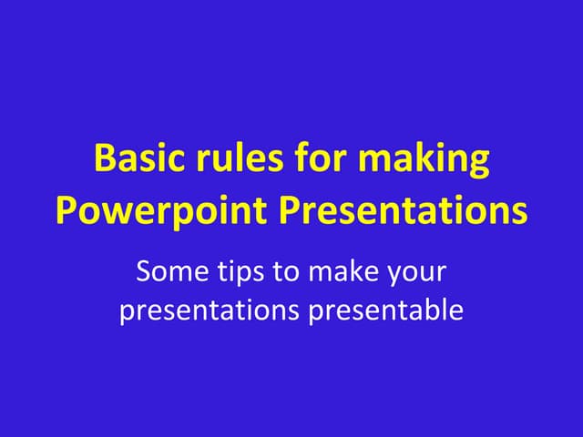 Basic rules powerpoint