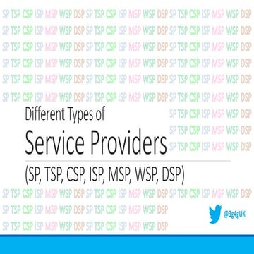 Beginners: Different Types of Service Providers (SPs)