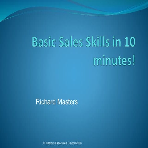 Basic sales skills