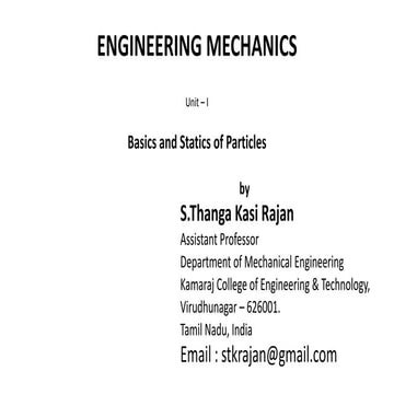 Basics and statics of particles   unit i - GE6253 PPT