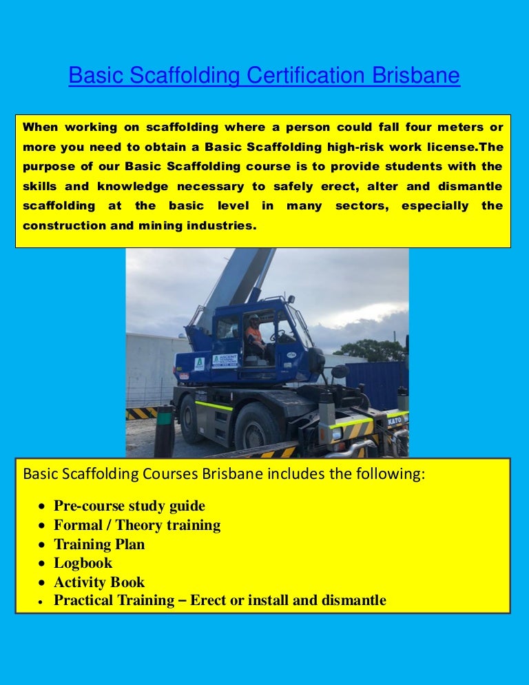 Basic Scaffolding Certification Brisbane Call 0756580040 advanc…