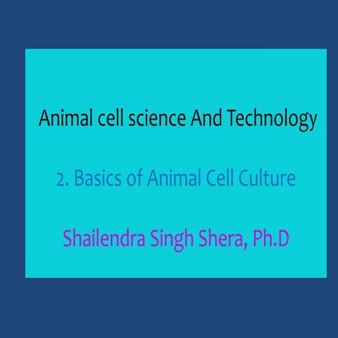 Basics of animal cells culture