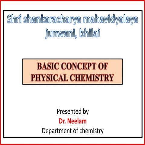 Basics concept of physical chemistry