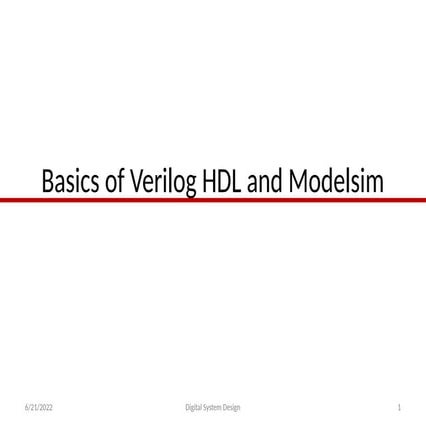 Basics of Digital Design and Verilog | PDF